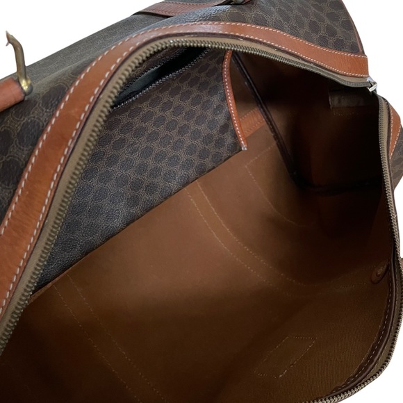 Celine | Authentic Brown Macadam Triomphe Canvas Travel Overnight Duffle Bag - Picture 8 of 13